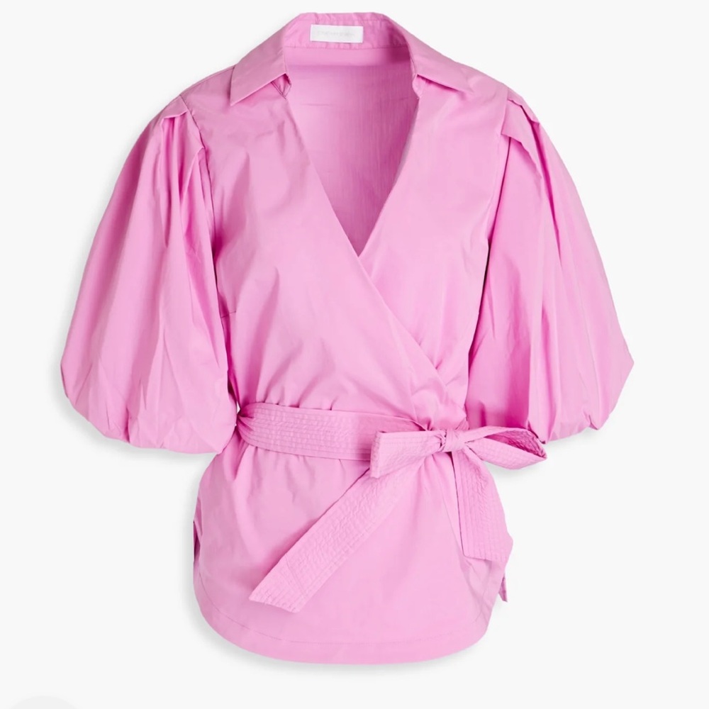 Structured Wrap Tie Shirt Blouse SIMKHAI